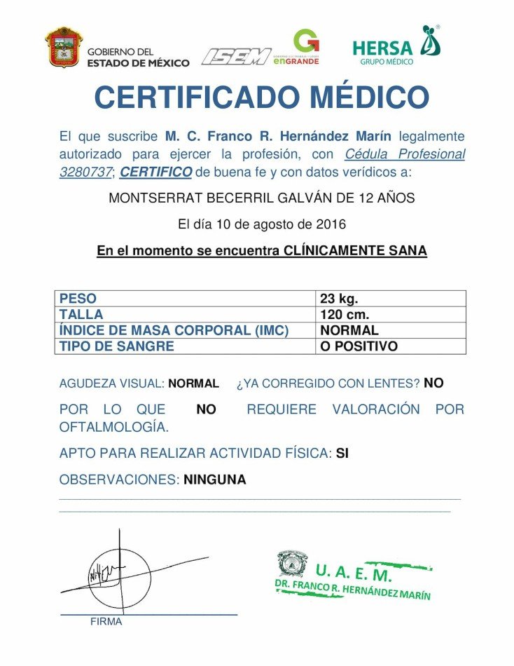 Certificado médico