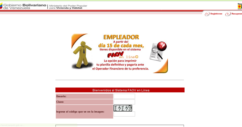 faov en linea empleador pagina principal