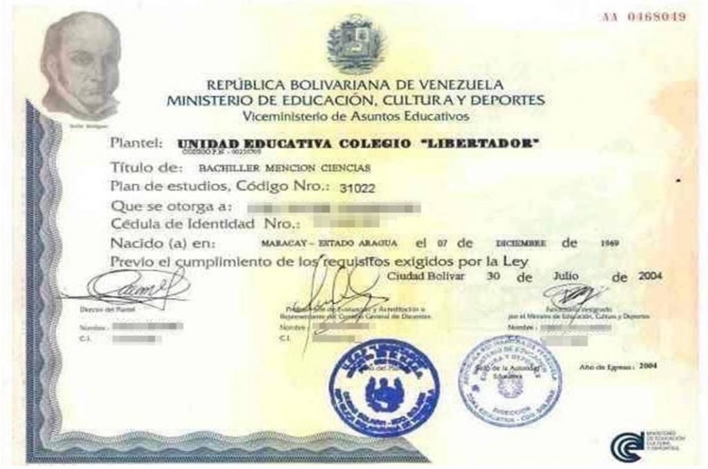 requisitos para legalizar y apostillar título de bachiller