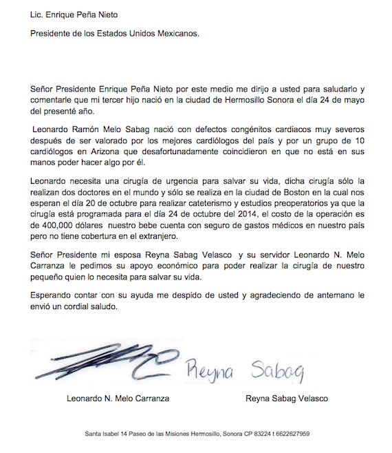 carta de ayuda