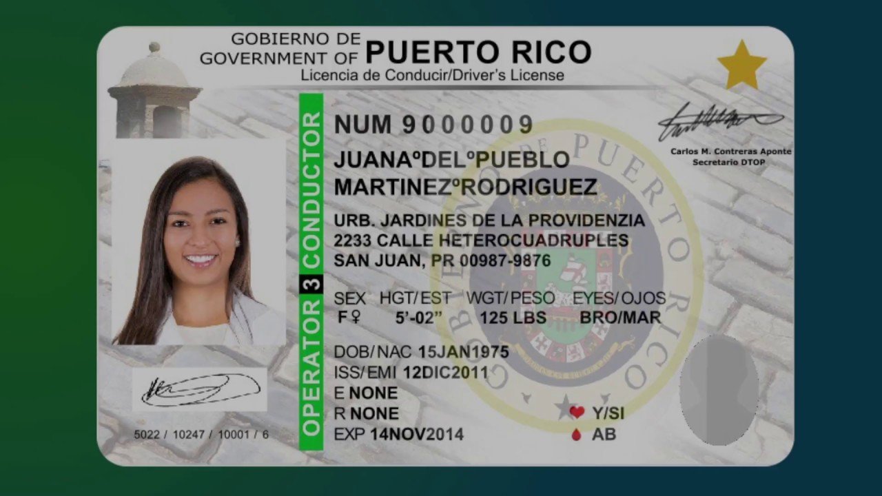 Real Id Puerto Rico tarjeta de identificación