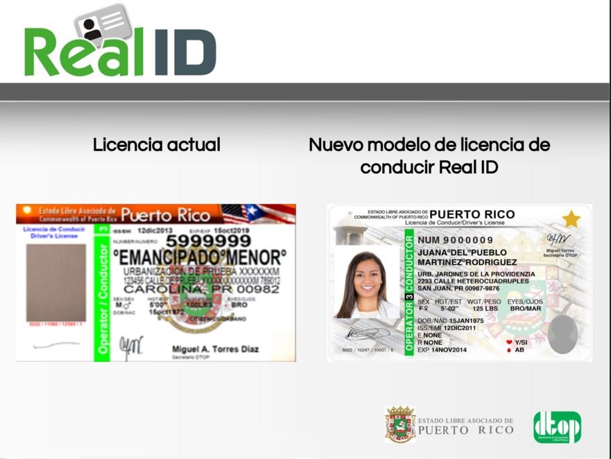 diferencia. real id puerto rico