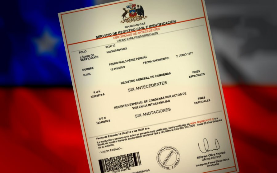 certificado antecedentes penales en Chile